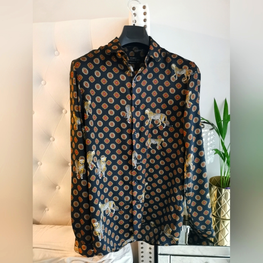 Zara satin dress shirt
